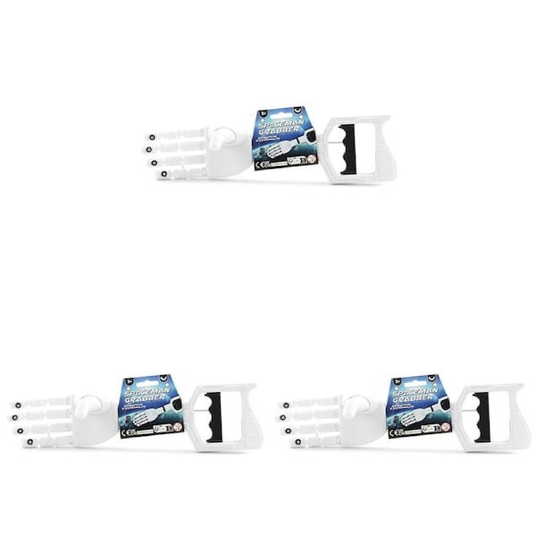 3PK Keycraft Spaceman Grabber Kids/Childrens Pretend Play Toy White 3y+