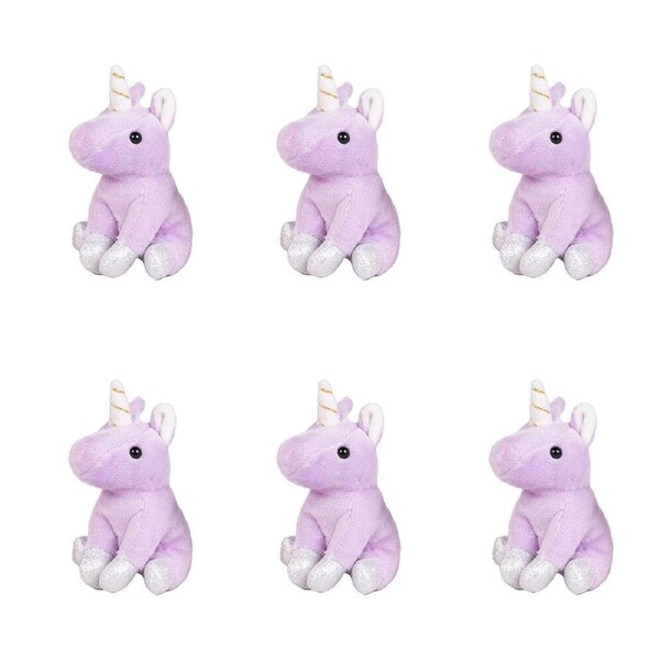 6PK Living Nature Little Buddies Unicorn Animal Plush Toy 9cm Assorted 0y+