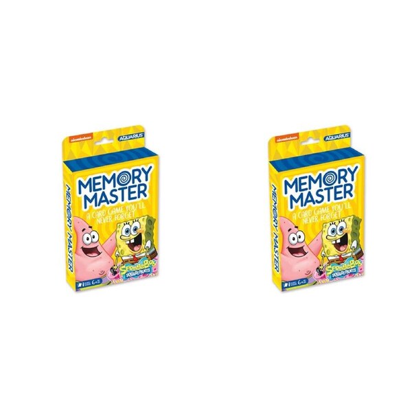 2PK Aquarius SpongeBob SquarePants Educational Memory Card Game Yellow 6y+