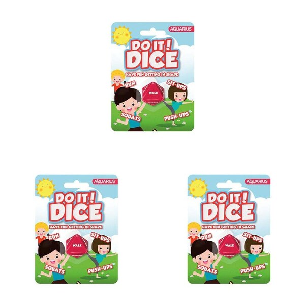 3PK Aquarius Do It Fitness Novelty Dice 8-Sided Dice Rolling Game Red 14y+