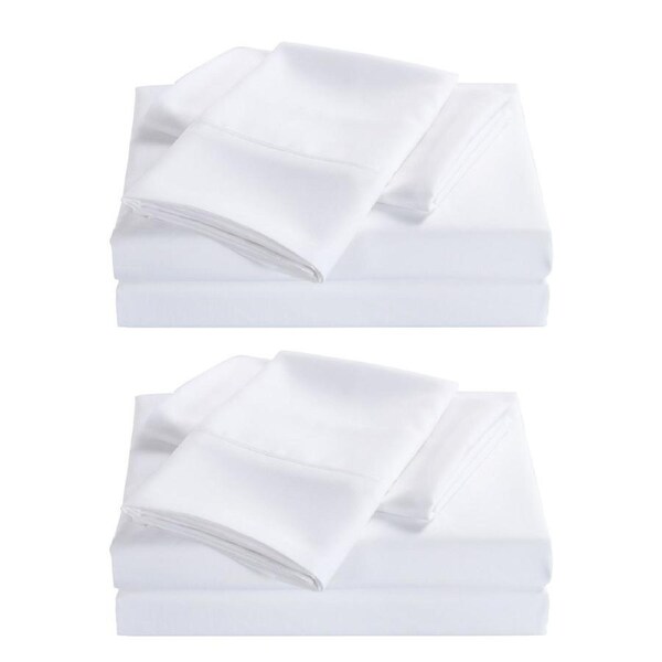 Royal Comfort 2000 Thread Count Original Bamboo Blend White Sheet Set 2 Pack King