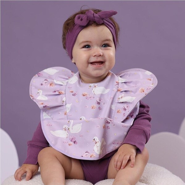 Snuggle Hunny Swan Lake Frill Snuggle Bib