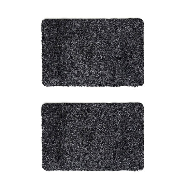2 Pcs Super Absorbent Microfibre Non-Slip Doormat - Washable, Heavy-Duty