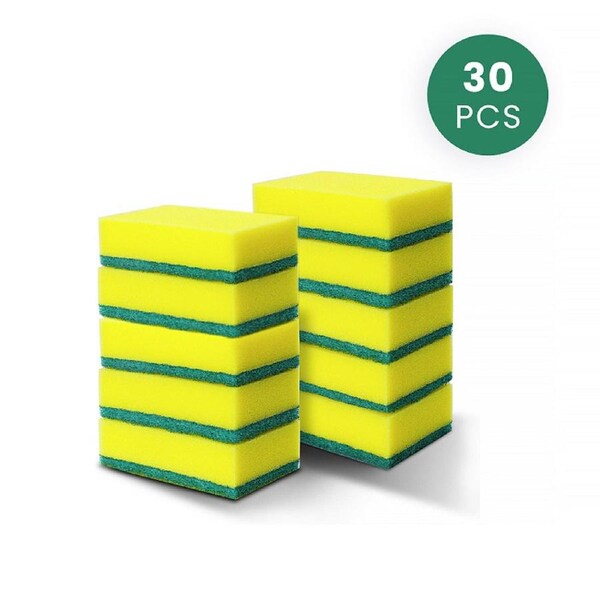 30 Pcs Heavy-Duty Sponge Scourers – Multi-Purpose Kitchen Cleaning Pads