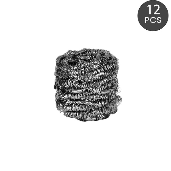 12 Pcs Heavy Duty Stainless Steel Scourers - Durable Cleaning Pads for Pots, BBQ, Grill