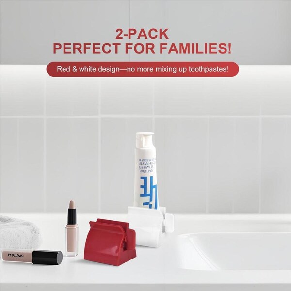 2 Pcs Toothpaste Rolling Dispensers Squeezer