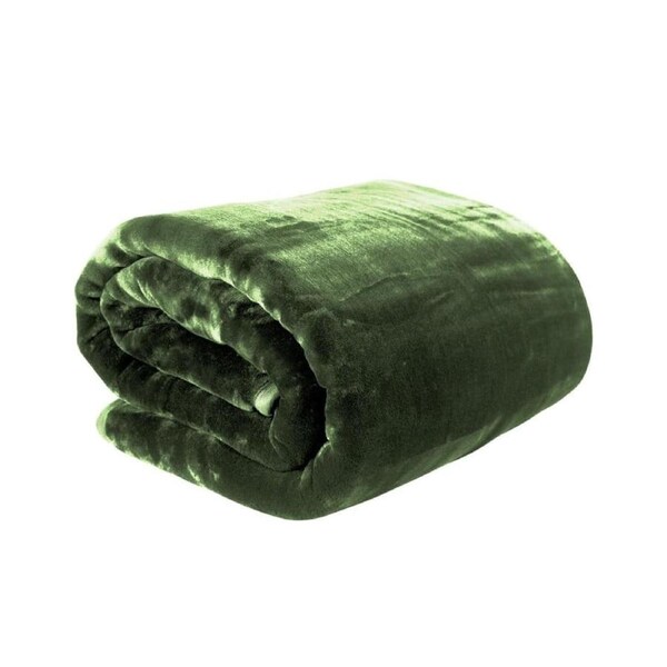 Laura Hill 800GSM Heavy Double-Sided Queen Faux Mink Blanket - Green