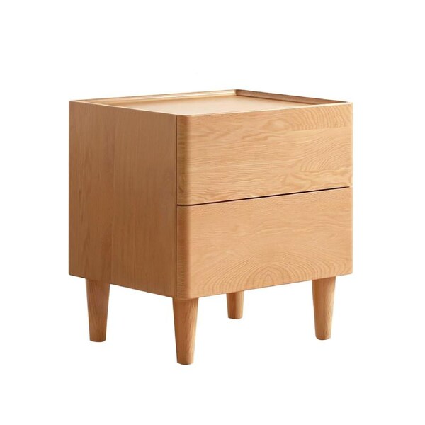 MIUZ Scandinavian Wood Bedside Table - Minimalist Nightstand with Drawer, Shelf & Easy Assembly