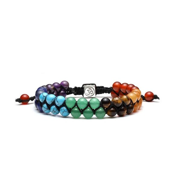 Nevenka Bead Bracelet 7 Chakras Healing Crystals Bracelet Stone Beads Double Layer Bracelets-Colourful