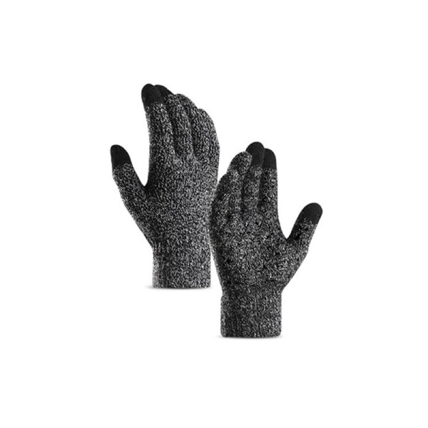 Nevenka Winter Woman Gloves Upgraded Touch Screen Anti-Slip Silicone Gel Elastic Cuff Thermal-Black White-DZ32
