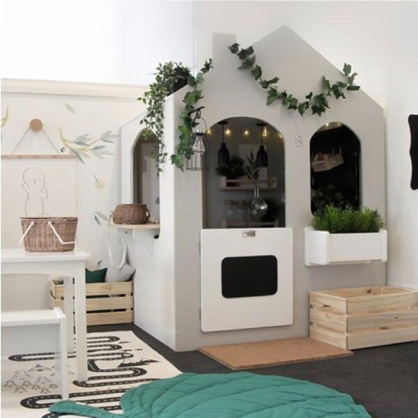 Remi Indoor Cubby House Grey & White