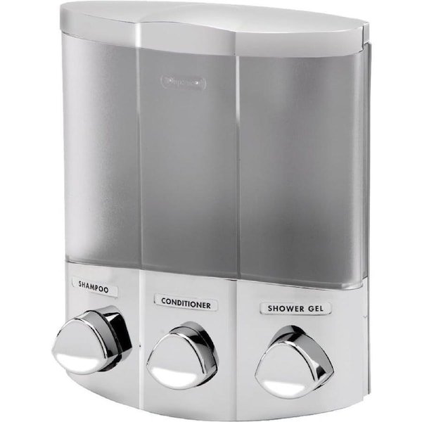 Bathroom Soap Dispenser - 3 Pump European Liquid Soap Lotion Shampoo Conditioner - Wall Mounted