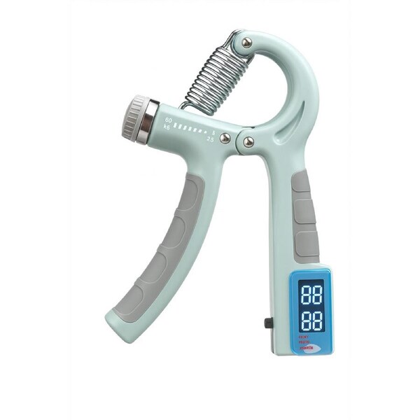 Adjustable Hand Grip Strengthener (5-60kg) – Wrist, Forearm & Hand Exerciser with Counter for Muscle Building-Sky Blue