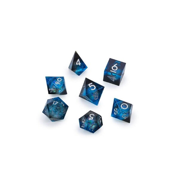 Tabletop - RPG 7-Set Dice - Glitter Blue