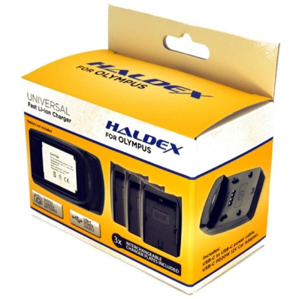 Haldex USB-C Olympus Charger for BLN-1, BLS-5/BLS-1 & BLH-1 Includes Car Adaptor