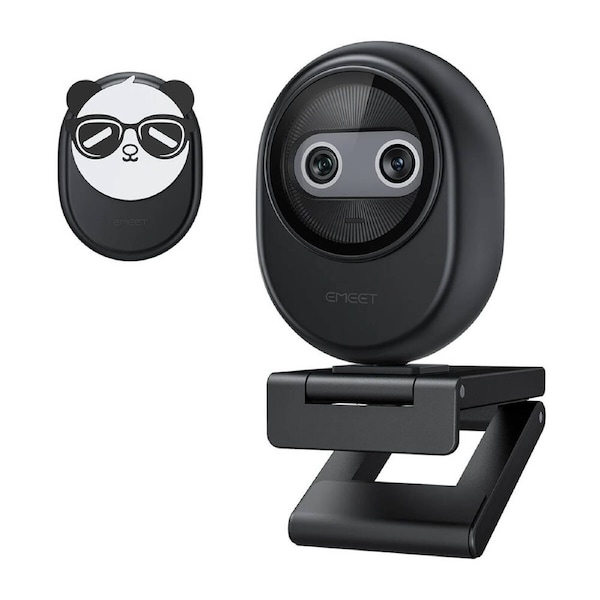 EMeet Piko Dual-Camera AI-Powered 4K Streaming Compact Webcam 4.3x5.6cm Black