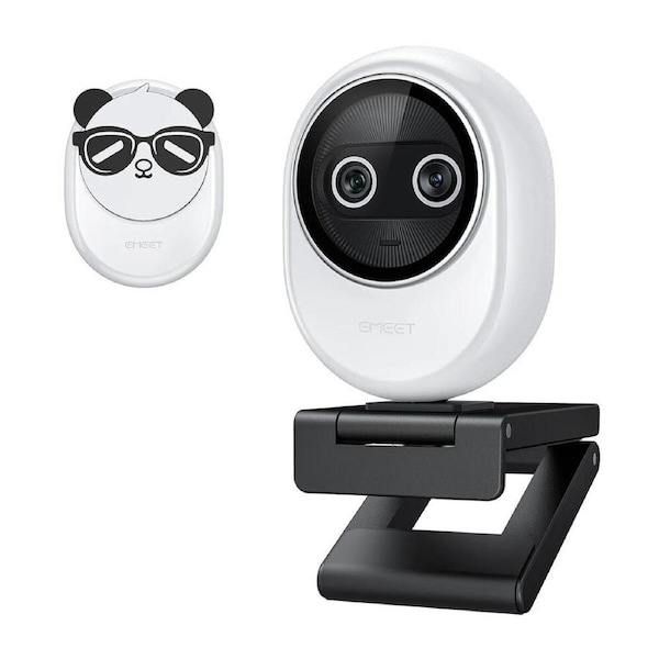 EMeet Piko+ Dual-Camera AI-Powered 4K Webcam Plug & Play 4.3x5.6cm White
