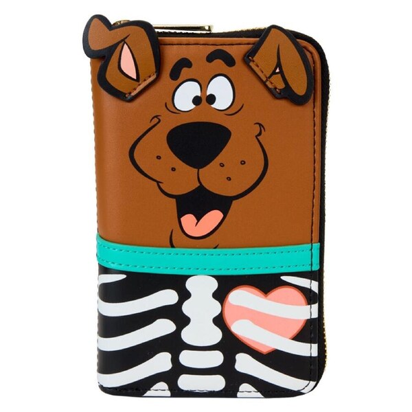 Scooby Doo Skeleton Glow Zip Around Wallet Coin Purse 6x4in