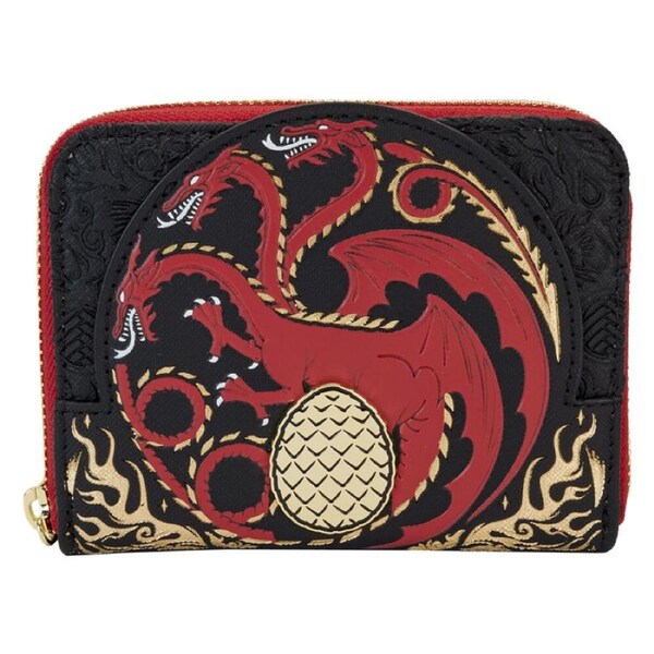 House Of The Dragon Print House Targaryen Sigil Zip Wallet 5x4in