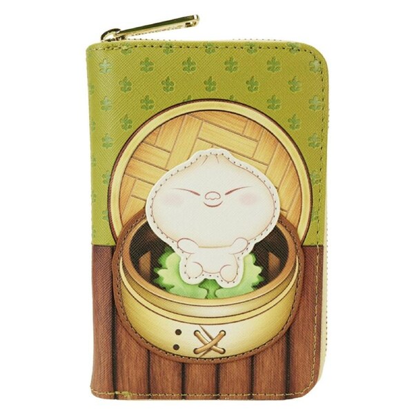 Bao Bamboo Steamer Zip Wallet Coin Purse w/ Gold Hardware 6x4in