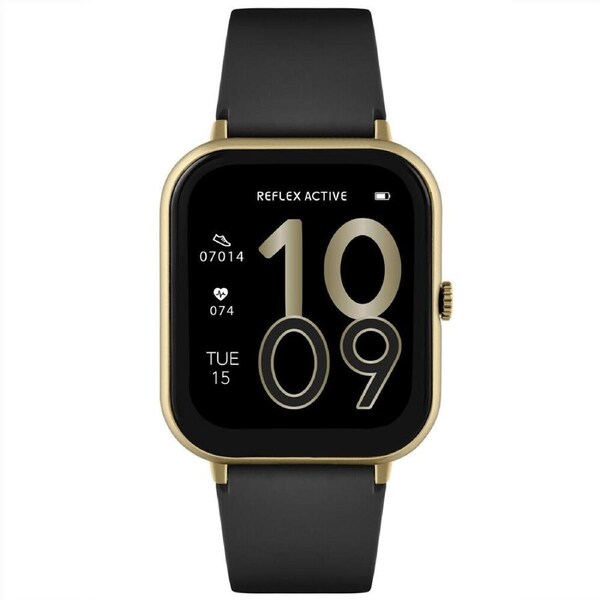 Reflex Active Series 23 Smart Watch with Gold Case & Black Silicon Straps