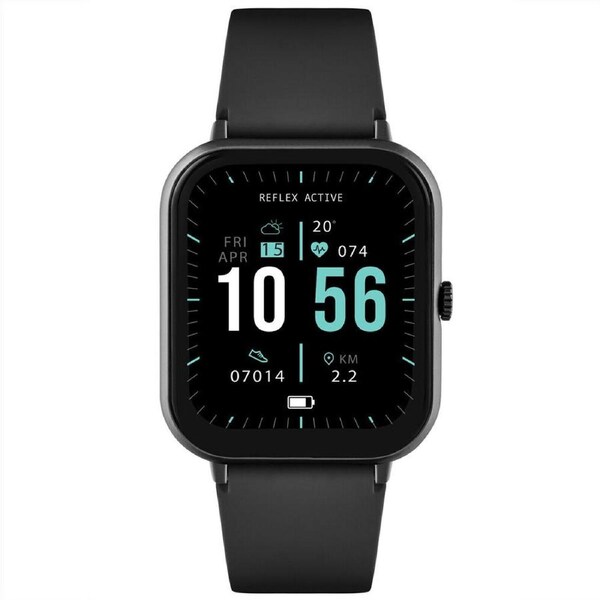 Reflex Active Series 23 Smart Watch w/ Black Case and Black Silicone Straps