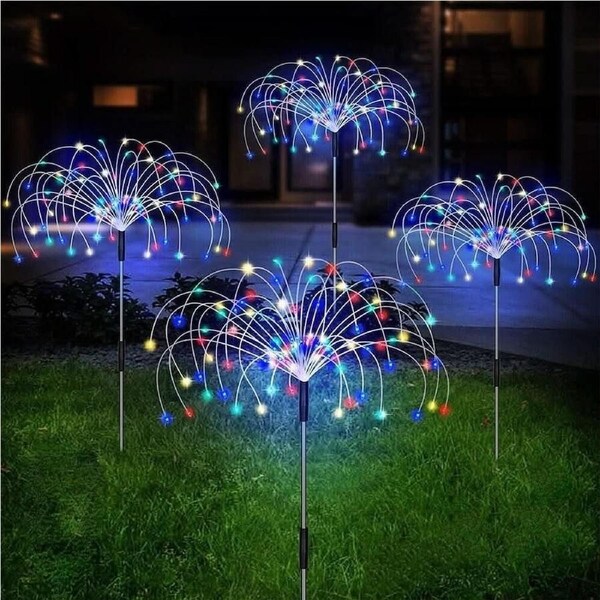 200LED Solar Firework Lights with 8 Lighting Modes - Multicolour & Warm White