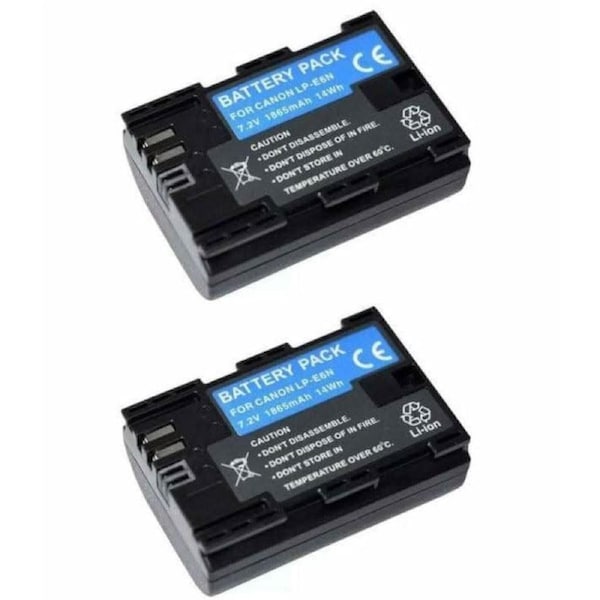 [2 Pack] LP-E6 Battery For Canon EOS 80D 70D 60D 7D 6D - Upgraded Capacity - Compatible with LP-E6N