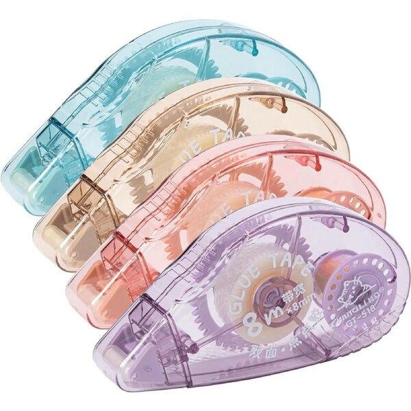 4 Pack Double Sided Tape Roller, Scrapbook Supplies, for Crafts,Scrapbooking, Home School Office Journaling Supplies (0.31 inch X 26.25 feet)