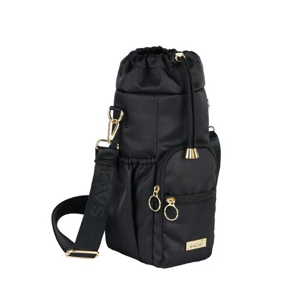 Sachi Crossbody Insulated Bottle Bag - Black