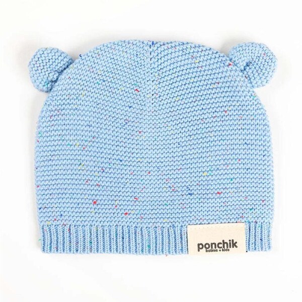 Ponchik Babies + Kids Bear Beanie Hat Warm Winter - Mist 3-12 Months