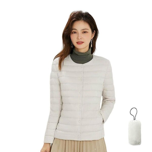 Nevenka Womens Down Jacket Packable Lightweight Two Wear Waterproof Coat-White 4XL