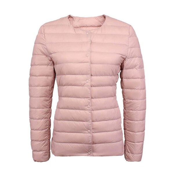 Nevenka Womens Down Jacket Packable Lightweight Two Wear Waterproof Coat-Pink XL