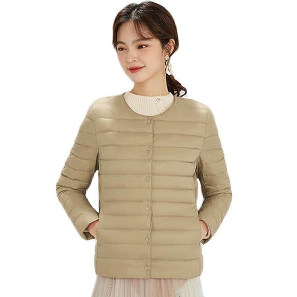 Nevenka Womens Down Jacket Packable Lightweight Two Wear Waterproof Coat-Camel 3XL