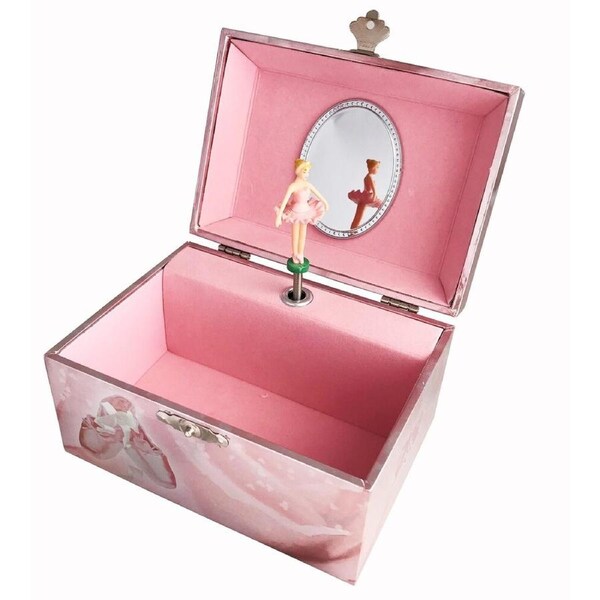 Russell Collection - Ballerina Sasha Foil Pink Musical Jewellery Box