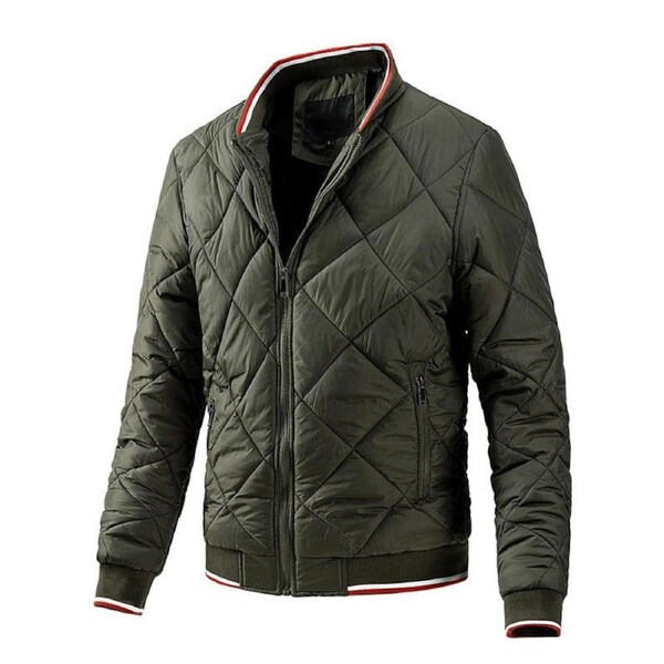 Nevenka Mens Bomber Jacket Casual Fall Winter Zipper Jacket Coats-Green L