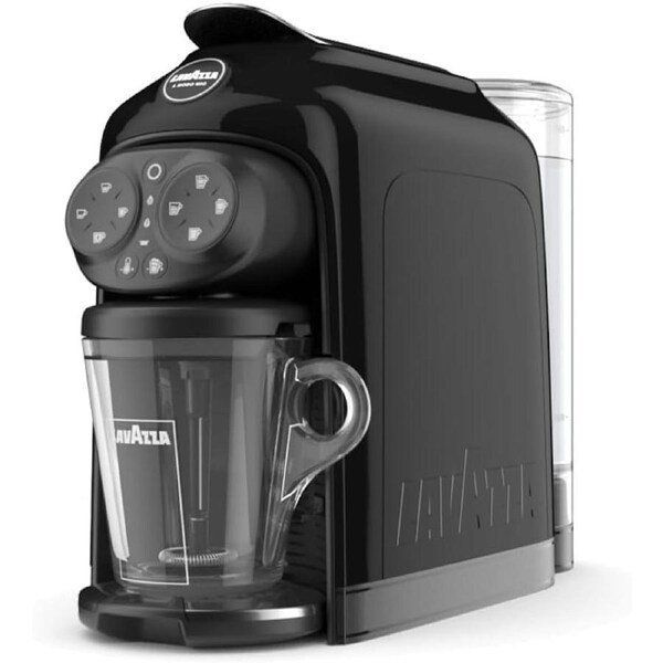 Lavazza, A Modo Mio Desea Coffee Capsule Machine, with a Refined Glass Mug, Black