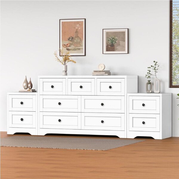ALFORDSON 7 Chest of Drawers 2x Bedside Table Hamptons Bedroom Storage White