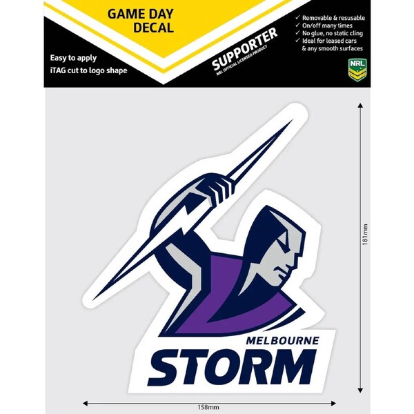 NRL Game Day Decal - Melbourne Storm - Car Sticker 180mm