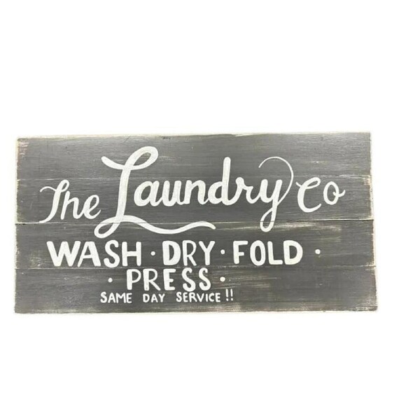 Willow & Silk Handcrafted "the Laundry Co" Wall Art 40xx3x20cm