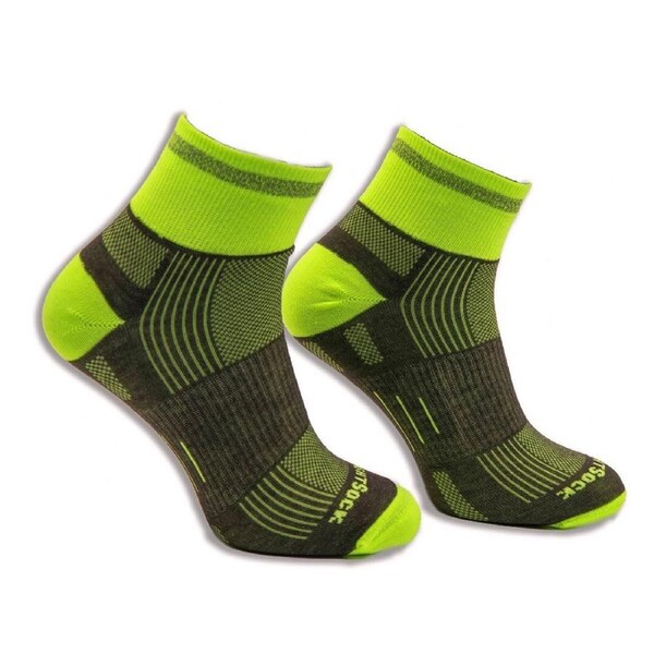 Wrightsock Eco Run Reflective Grey/Yellow Running/Active Socks M