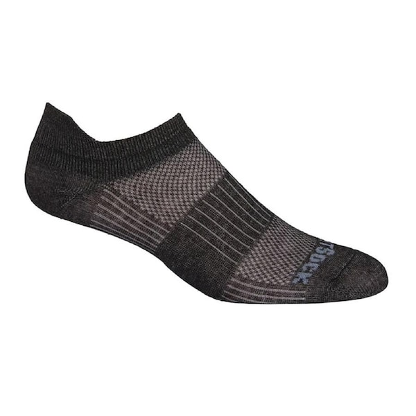 Wrightsock Coolmesh II Tab Black Marl Unisex Running Active Socks L