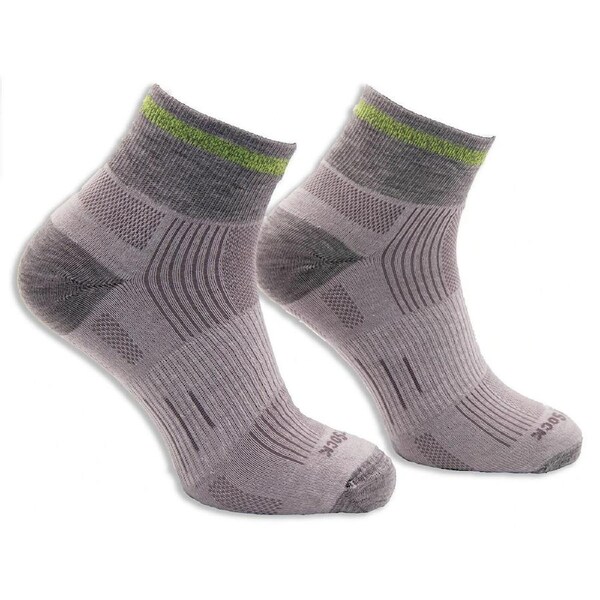 Wrightsock Eco Run Reflective Quarter Lt Grey Unisex Running/Active Socks S