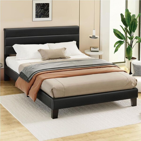 ALFORDSON Bed Frame Queen Platform Blake Leather