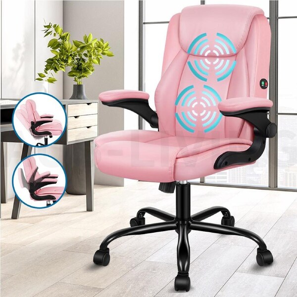 ALFORDSON Massage Office Chair Executive Gaming Racing Seat PU Leather Fabric Fenix Series Pink