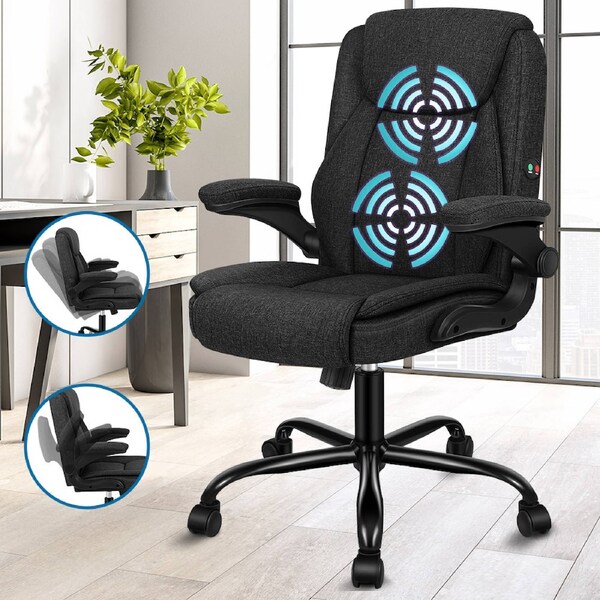 ALFORDSON Massage Office Chair Executive Gaming Racing Seat PU Leather Fabric Fenix Series Fabric Black