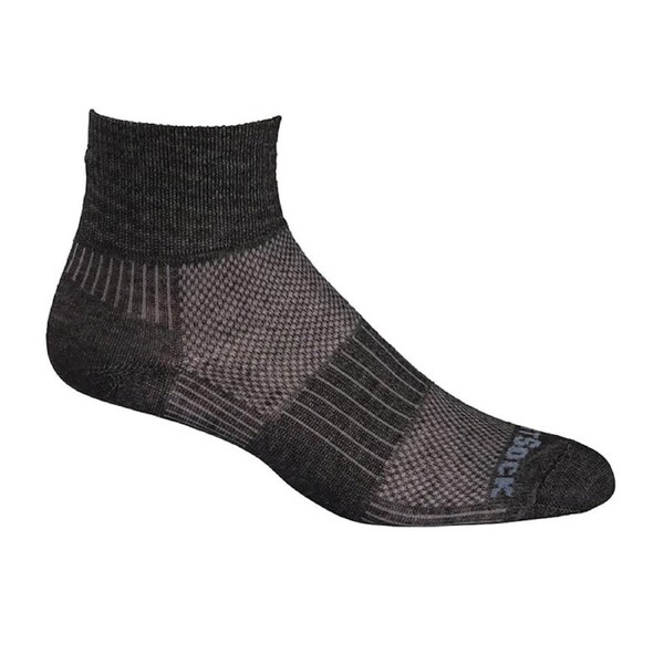 Wrightsock Coolmesh II Quarter Black Marl Unisex Running Socks L