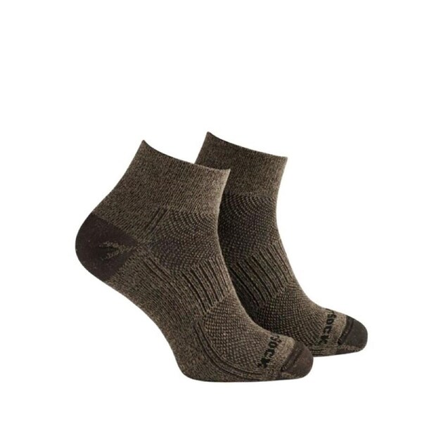 Wrightsock Coolmesh II Quarter Khaki Twist Unisex Running Socks L