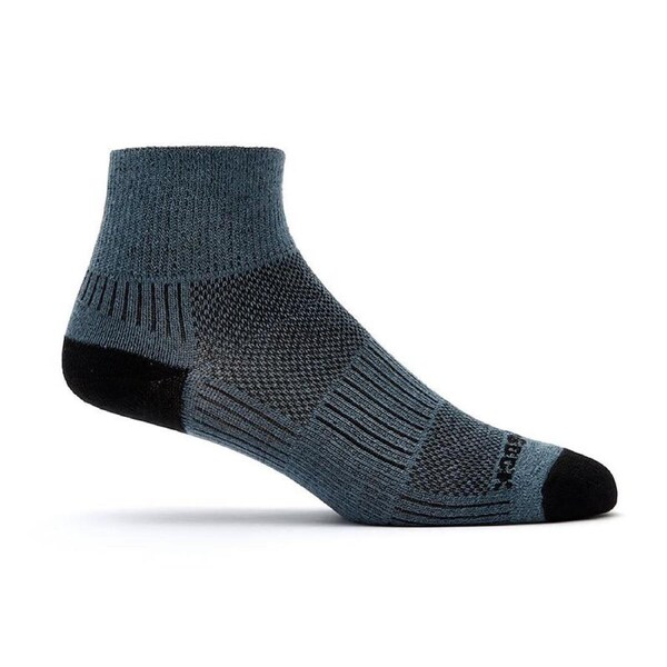 Wrightsock Coolmesh II Quarter Grey/BLK Unisex Activewear Socks M