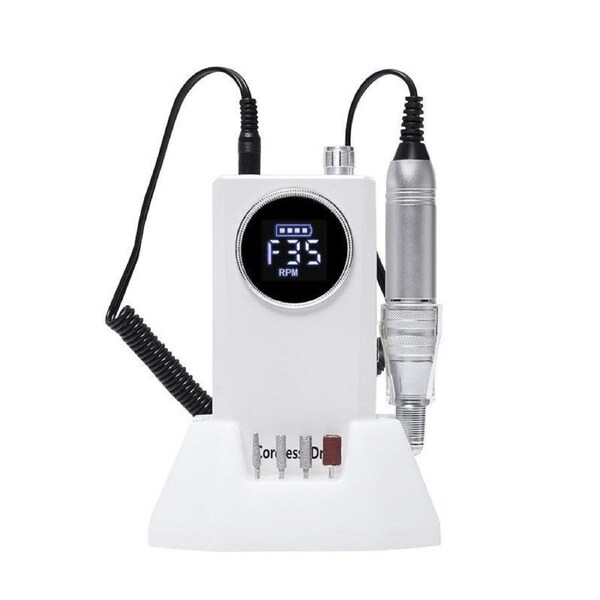 Beakey Electric Nail Drill 35000 RPM Portable Manicure Pedicure Kit with 6 Bits Stand
